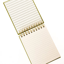 Load image into Gallery viewer, Olive Fabric-Covered Spiral Jotter
