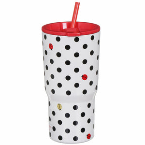 kate spade new york, Lady Bug Dot Stainless Steel Tumbler