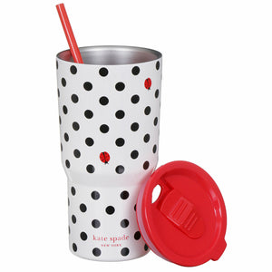 kate spade new york, Lady Bug Dot Stainless Steel Tumbler