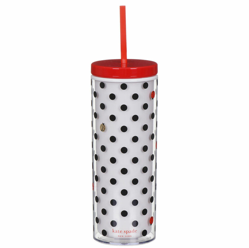 kate spade new york, Ladybug Dot Acrylic Tumbler with Straw