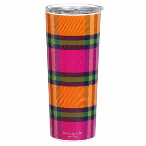 kate spade new york, Grand Plaid Duo Stainless Steel Tumbler