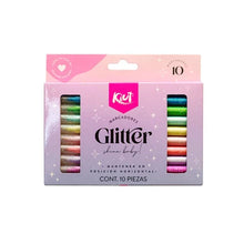 Load image into Gallery viewer, Set of 10 Glitter Ink Markers
