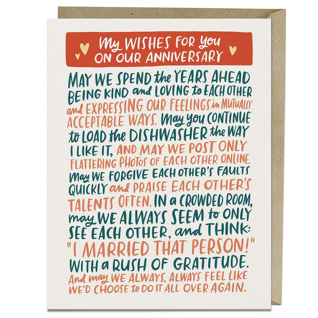 Wishes for You Anniversary Card