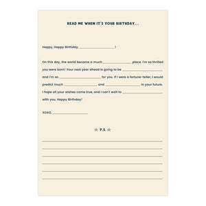 A Box of Friendship Fill in the Blank Read Me When Letters