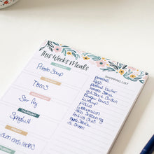 Load image into Gallery viewer, Meal Planning Pad with Magnets, Garden Blooms
