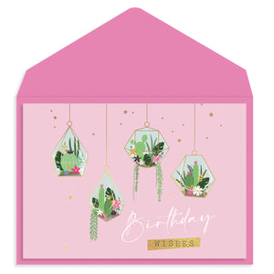 Hanging Succulents Birthday Card