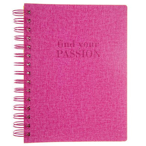 Find Your Passion Textured Spiral Journal