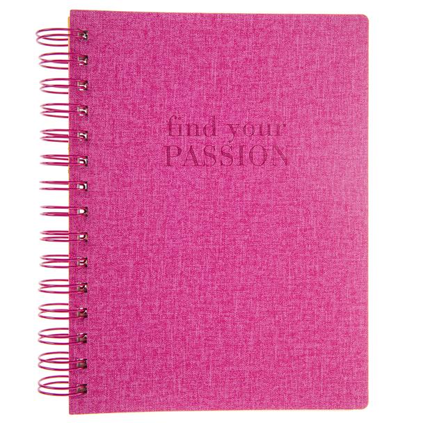 Find Your Passion Textured Spiral Journal
