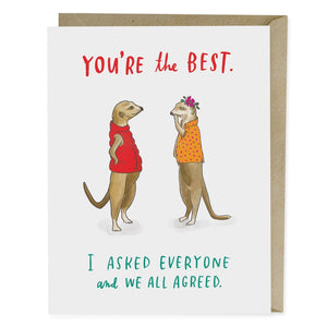 You're the Best Encouragement Greeting Card