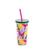 Load image into Gallery viewer, Berry Butterfly White, Tumbler With Straw
