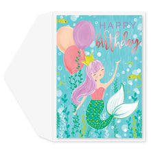 Load image into Gallery viewer, Mermaid Princess Birthday Card
