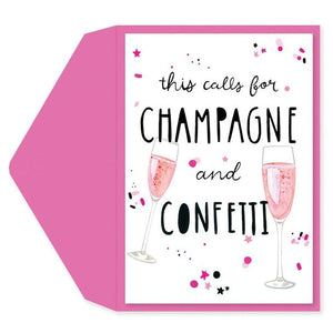 Champagne & Confetti Engagement Card