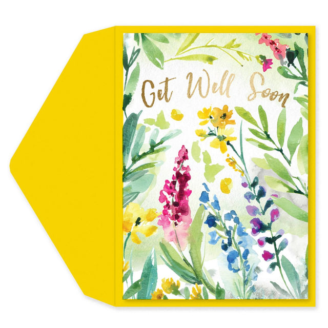 Floral Watercolor Get Well Card